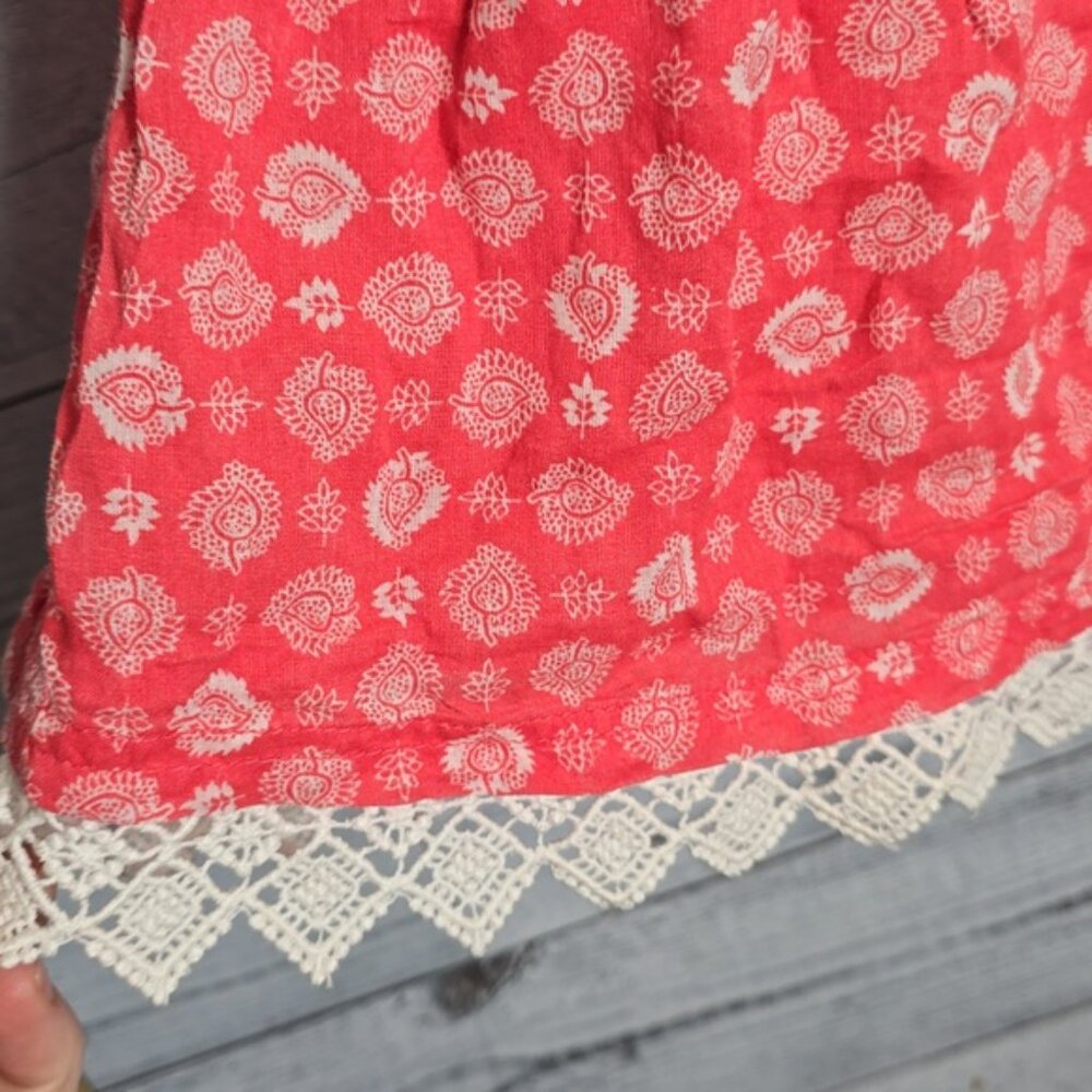 Roxy Cotton White Pink Racerback Mini Dress - Picture 4 of 7